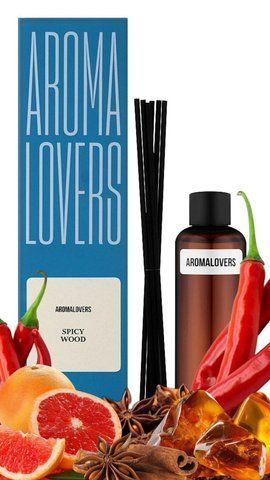 Наповнювач для аромадифузору Aromalovers SPICY WOOD 100 мл + палички ARL2300000015 фото