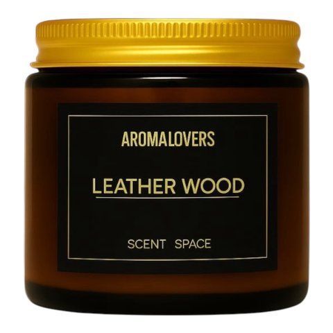 Ароматична соєва свічка AMBER LEATHER WOOD 250мл (бавовняний гніт) 2600000026 фото