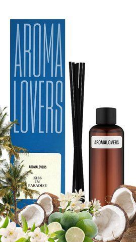 Наповнювач для аромадифузору Aromalovers KISS IN PARADIES 100 мл + палички ARL2100000017 фото