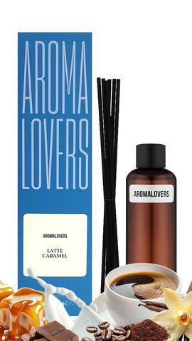 Наповнювач для аромадифузору Aromalovers LATTE CARAMEL 100 мл + палички ARL2100000032 фото