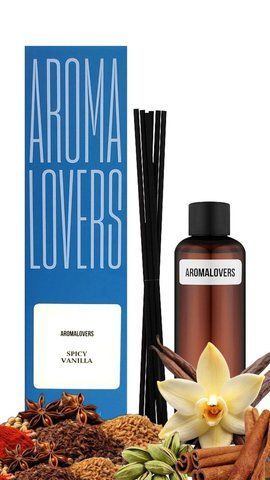 Наповнювач для аромадифузору Aromalovers SPICY VANILLA 100 мл + палички ARL2100000023 фото