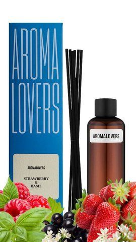 Наполнитель для аромадифузора Aromalovers STRAWBERRY & BASIL 100 мл + палочки 2400000102 фото