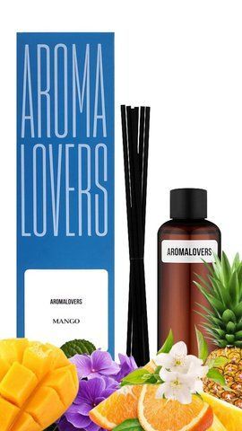 Наповнювач для аромадифузору Aromalovers MANGO 100 мл + палички ARL2100000022 фото